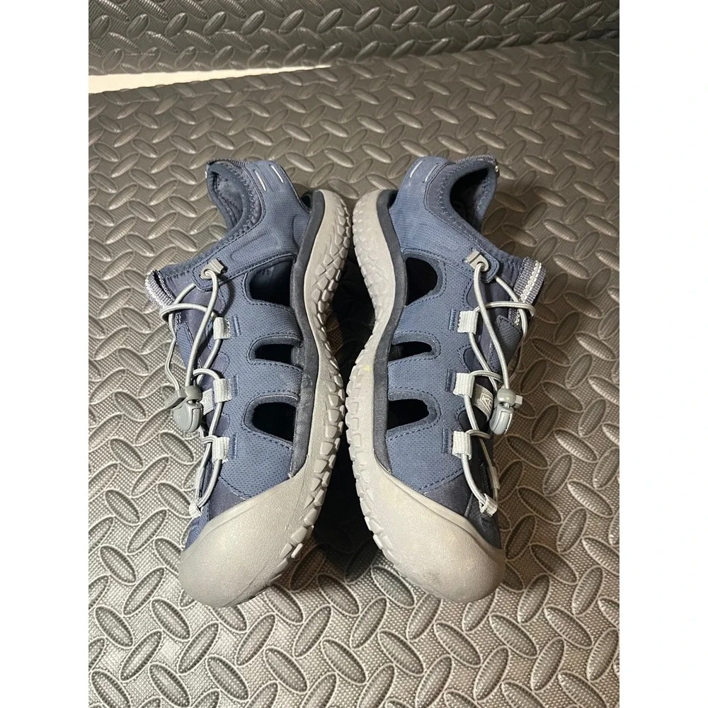 KEEN Solr Water Sandals Mens Size 10 Navy Blue Gray Bungee Lace Sport Hiking